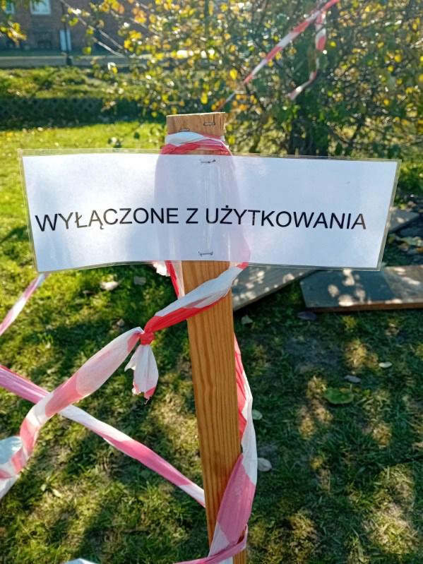 Tabliczka: Wyłączone z użytkowania